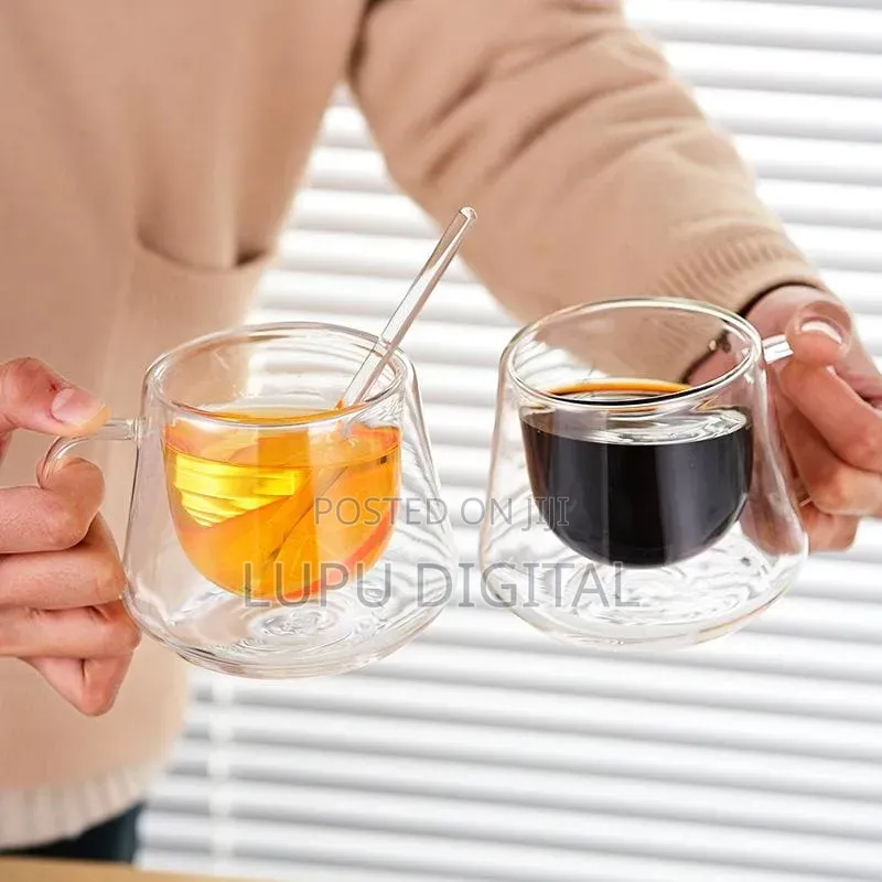 Coffee Labelled 180ml Double Wall Crystal Clear Acrylic Cup