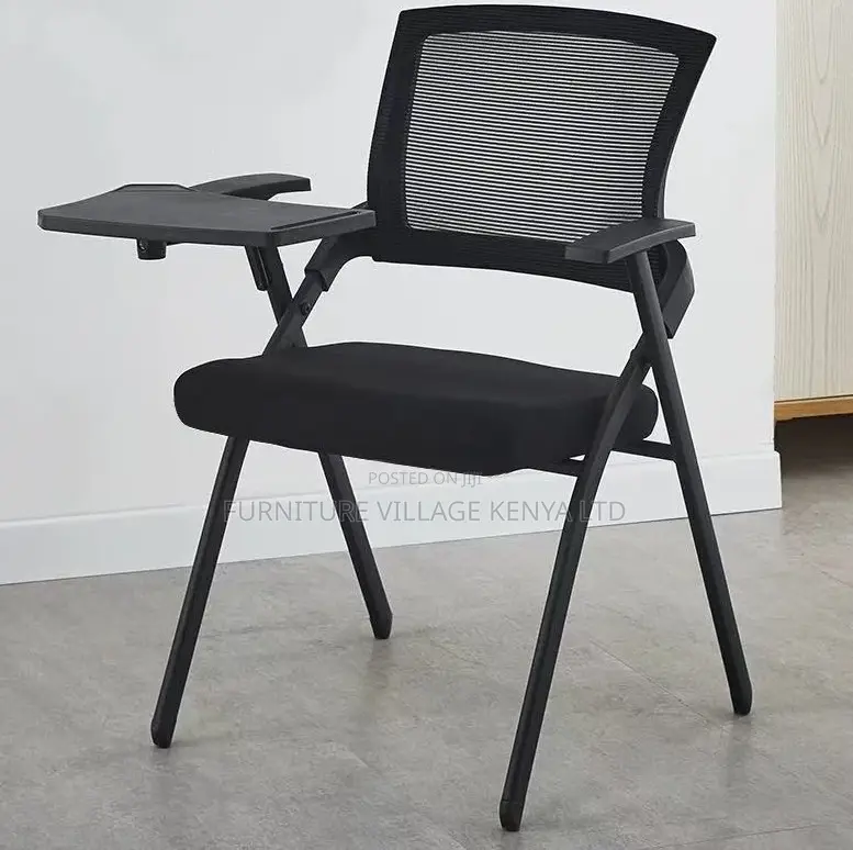 Black Visitor Training Chair With Writing Board