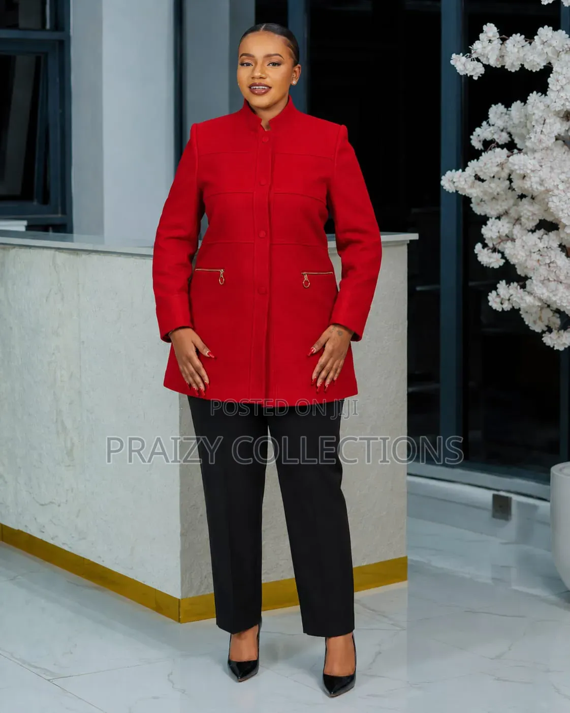 Elegantly Tailored Trenchcoat, Featuring Functional Zip Pockets