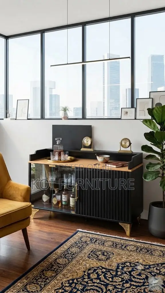 Storage Units; Modish Black High Freestanding Wine Cabinet