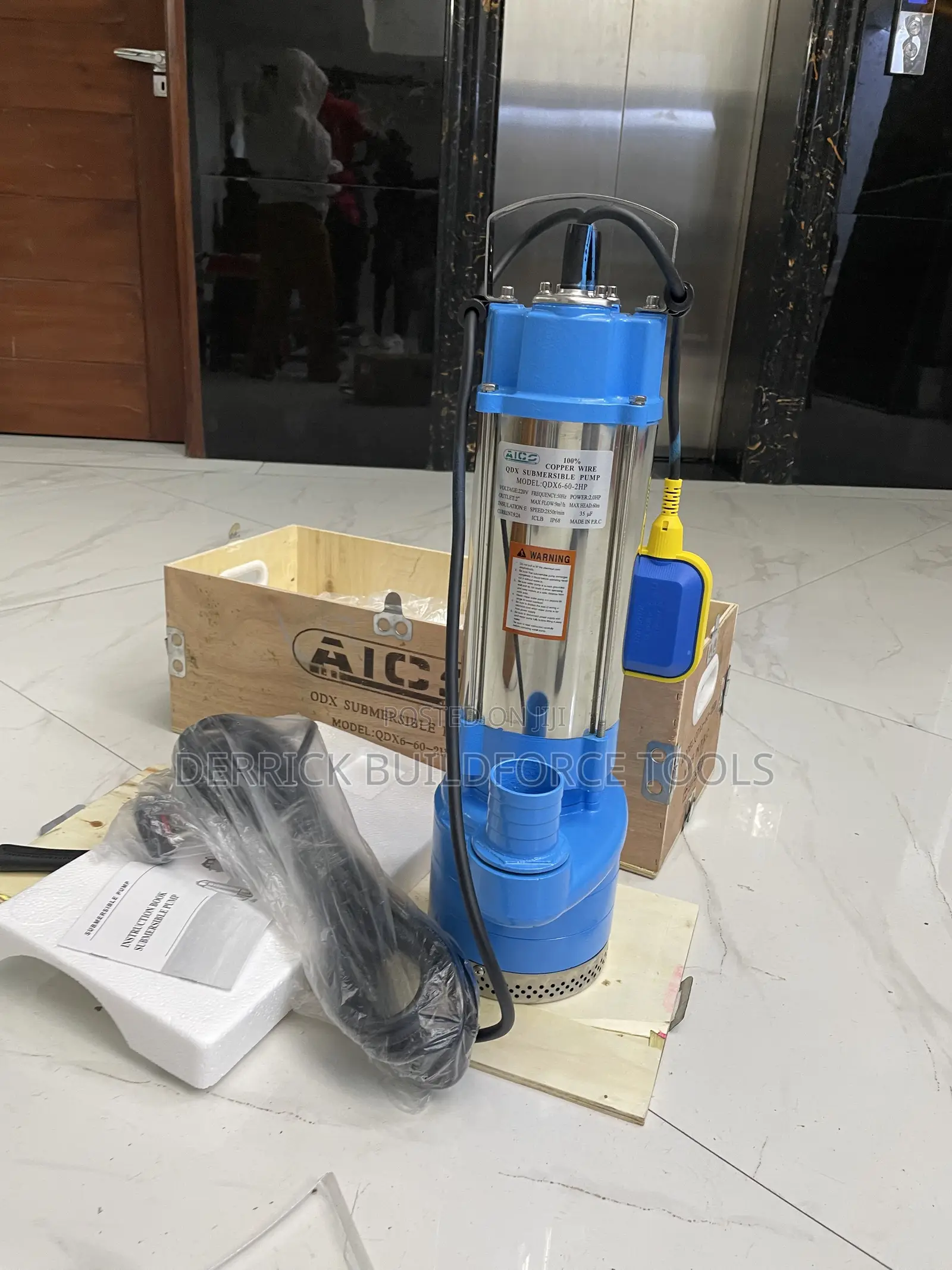 QDX Aico 2hp 60m Head 100% Copper Submersible Water Pump
