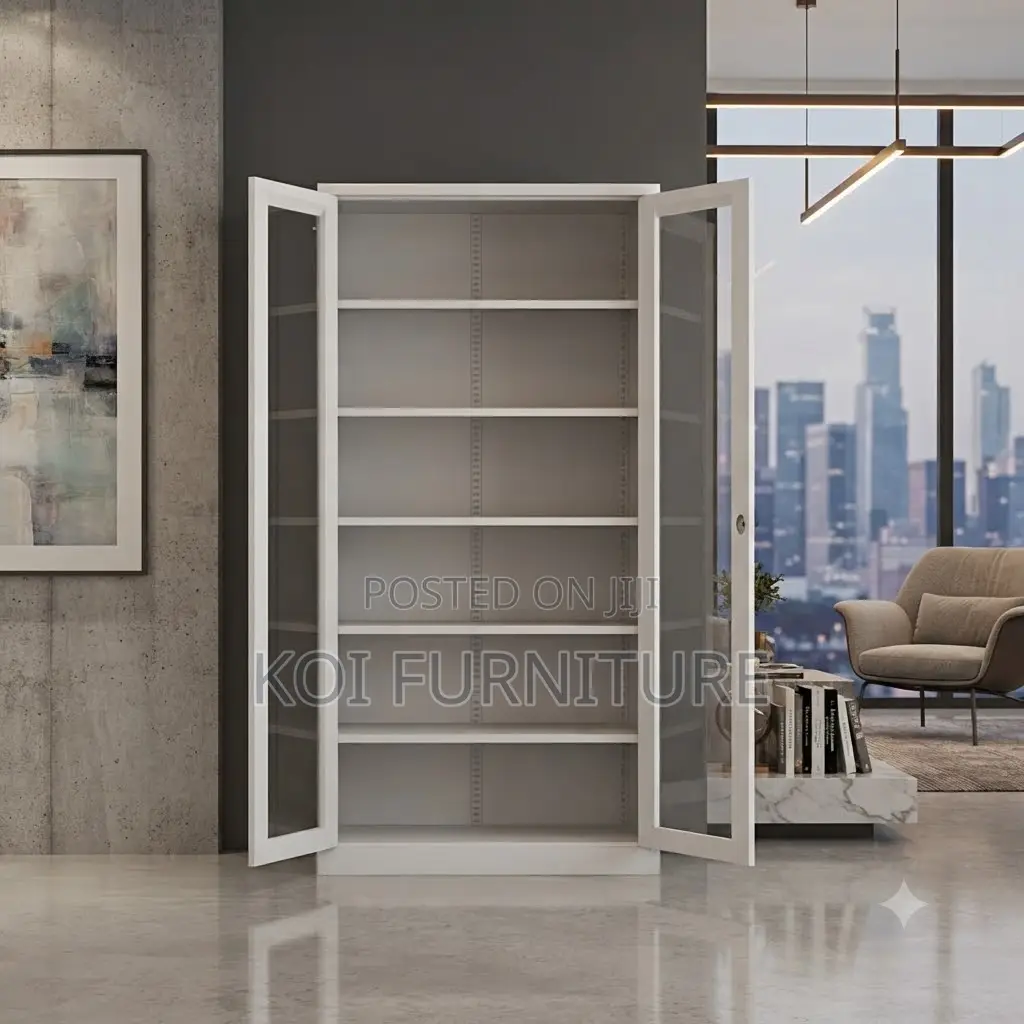 Office Cabinet; Heavy-Duty Steel Office Bookcase With Multi-Tier