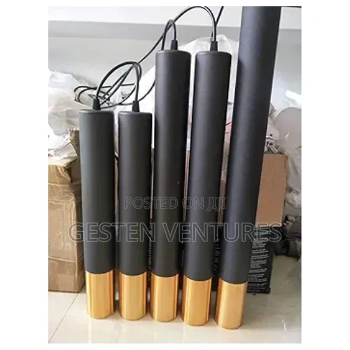 New Hanging Led Aluminium Black Golden Cylinder Pendant Light H6