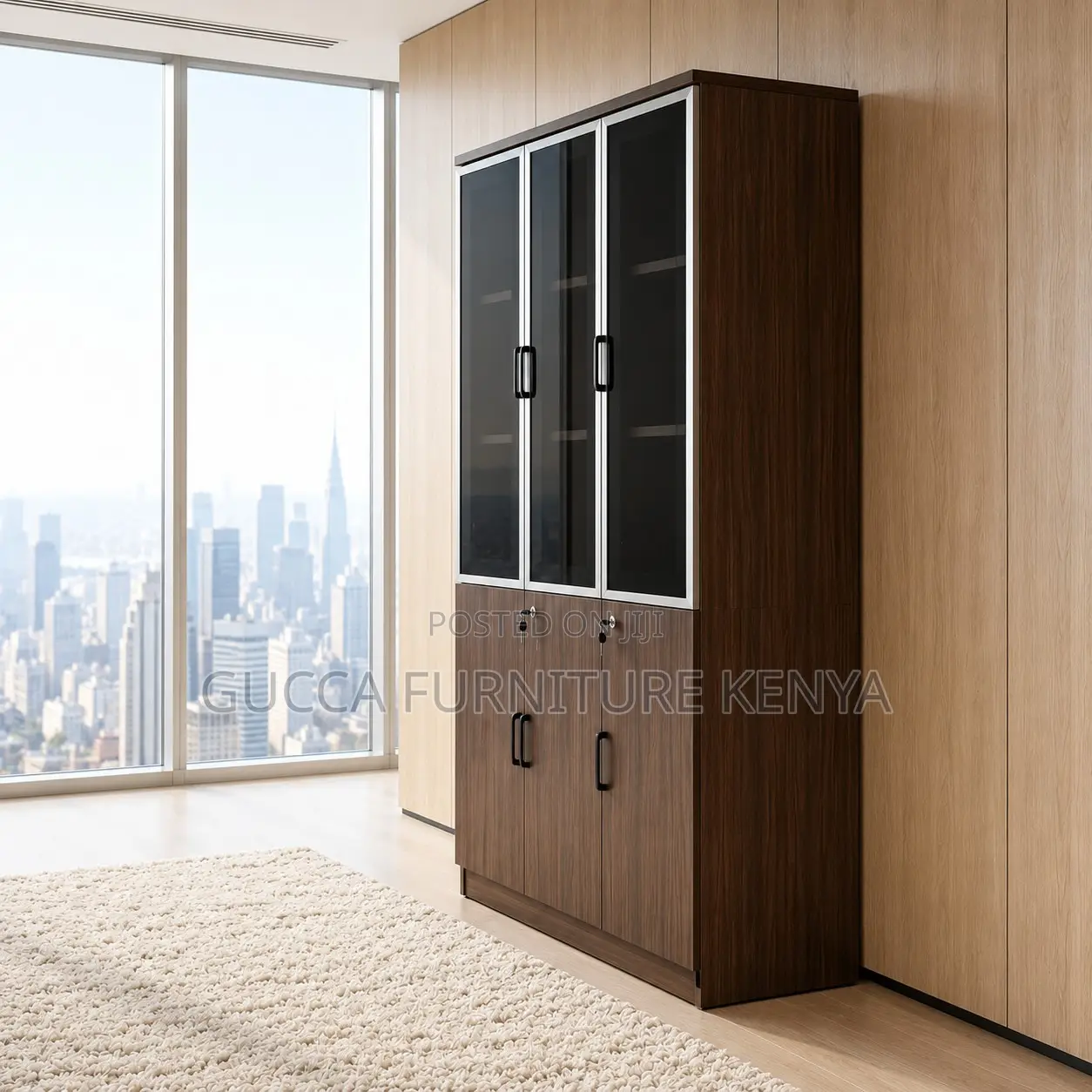 3-Door's Wooden Display Cabinet