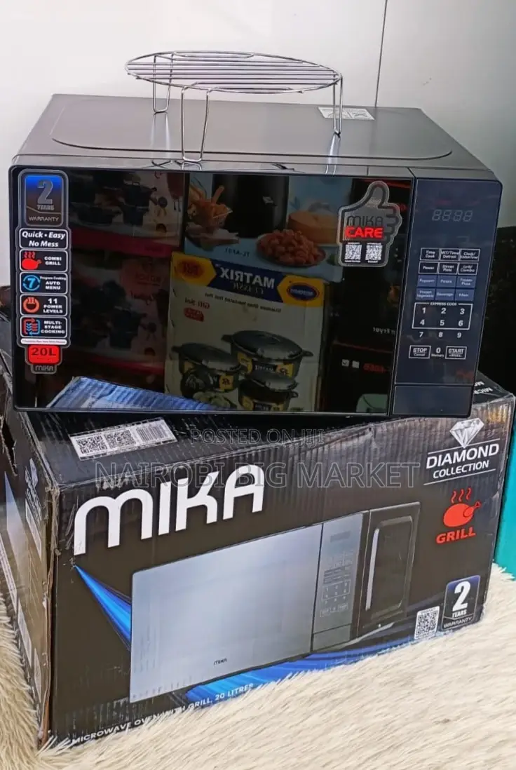 Mika Microwave Oven Grill 20ltr With 1000w Grill Silver