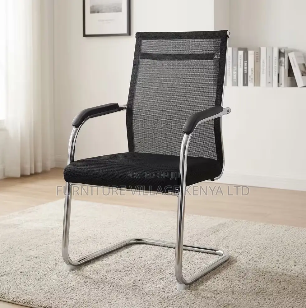 Modern Waiting Chair With Caushion and Mesh Backres