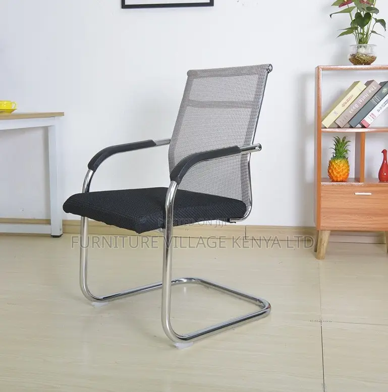 Modern Waiting Chair With Caushion and Mesh Backres