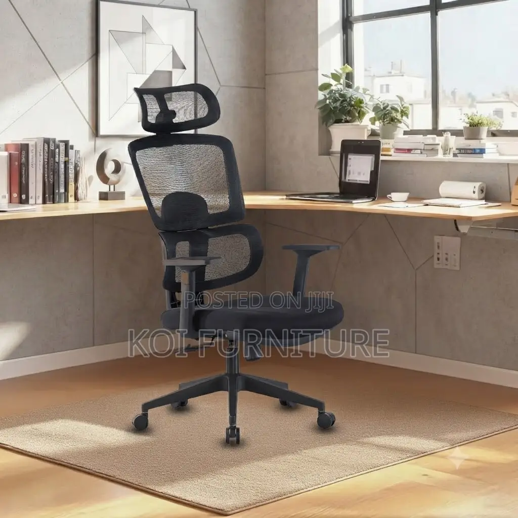 Office Chairs; Fabricated Orthopedic Office Chair With Long Headrest