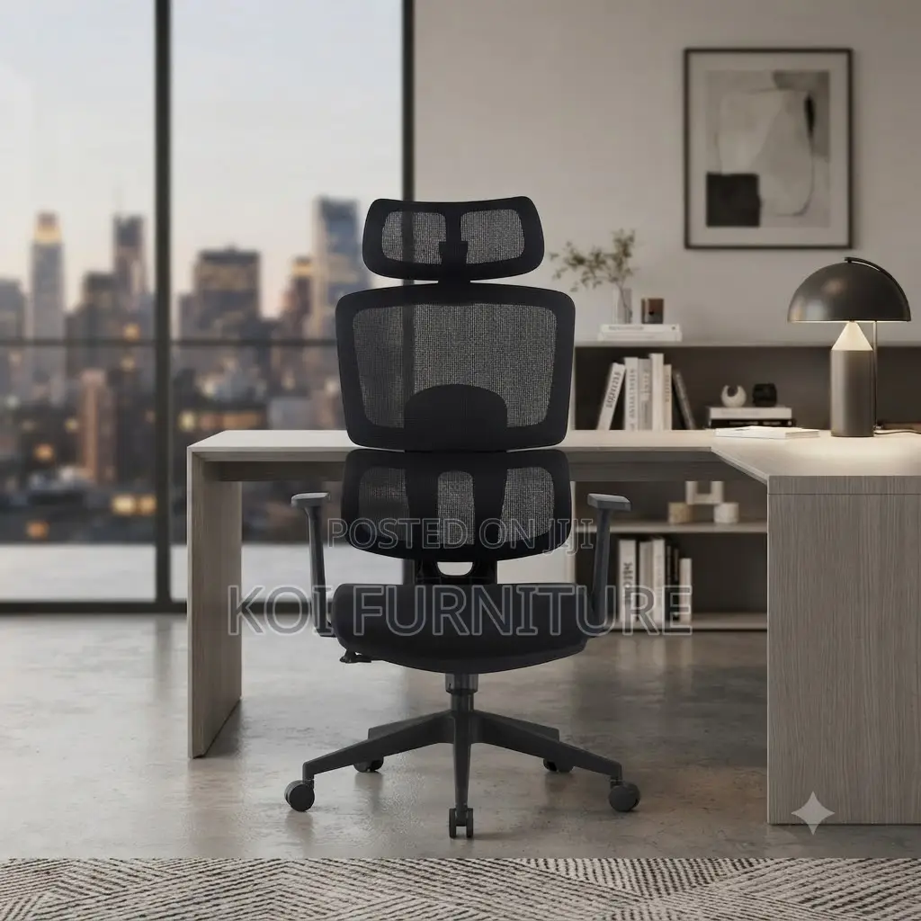 Office Chairs; Fabricated Orthopedic Office Chair With Long Headrest
