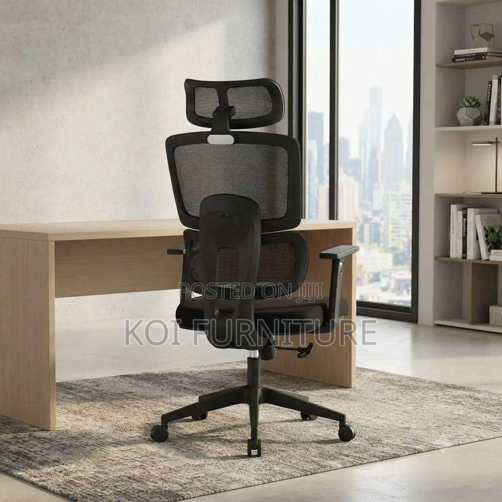 Office Chairs; Fabricated Orthopedic Office Chair With Long Headrest