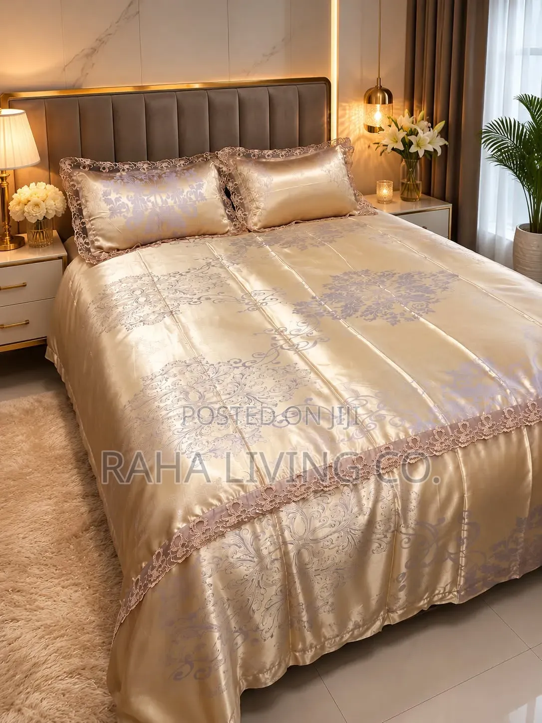 Silk Lace Duvet Cover Set | 4 PCS | Size 6x7