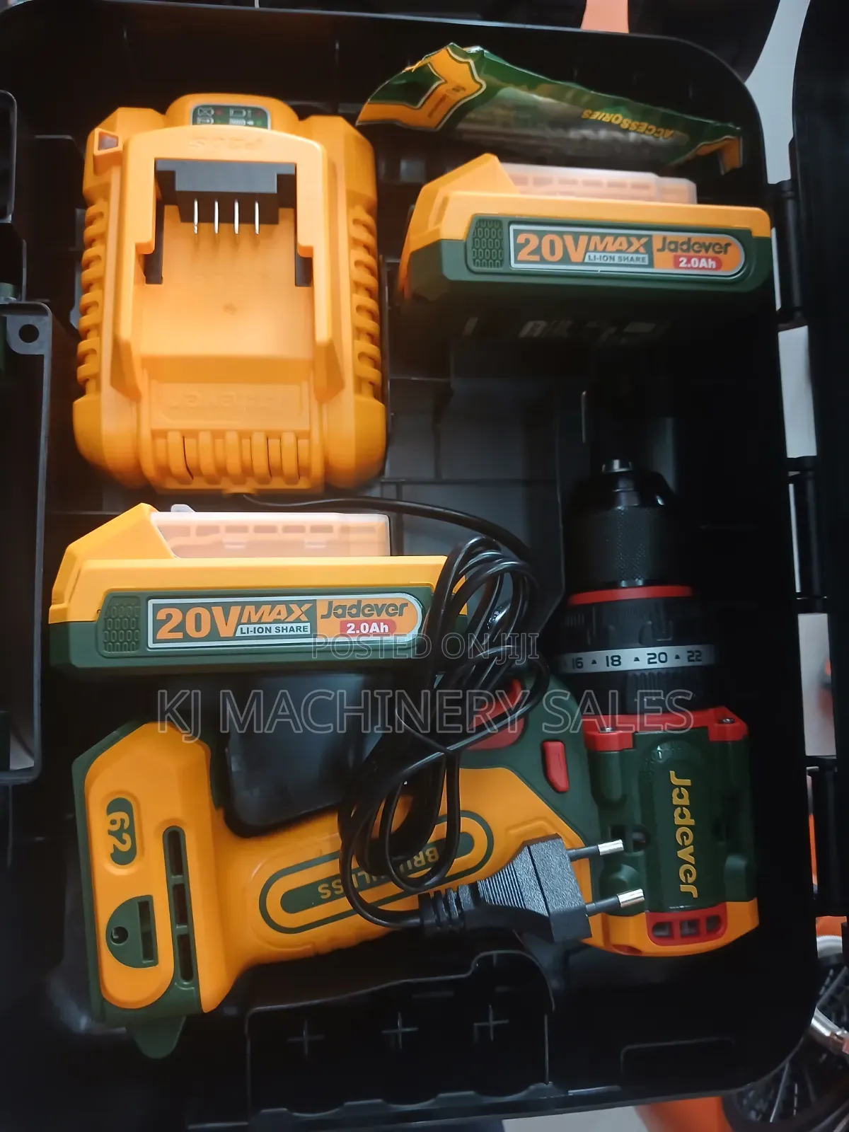 Ingco 20v Brushless Cordless Drill Driver Kit – 2 Batteries Charger