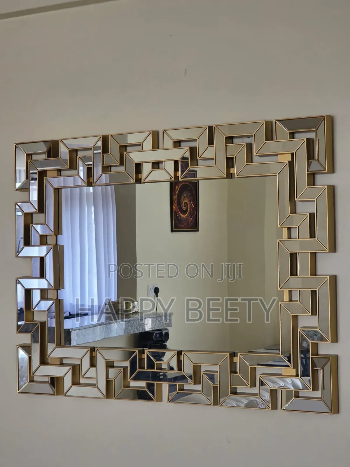 3d Framed Geometric Decorative Wall Mirror