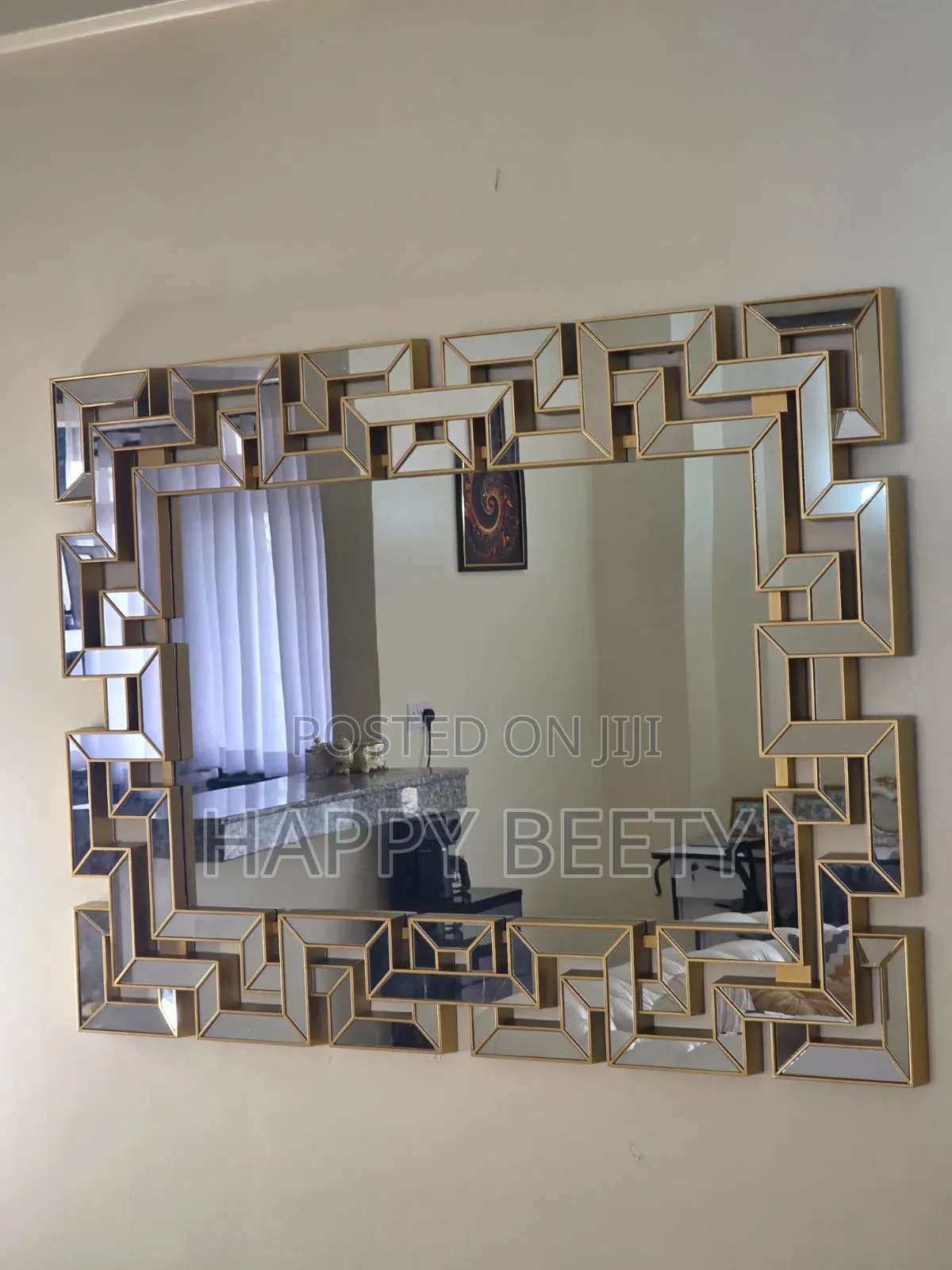 3d Framed Geometric Decorative Wall Mirror