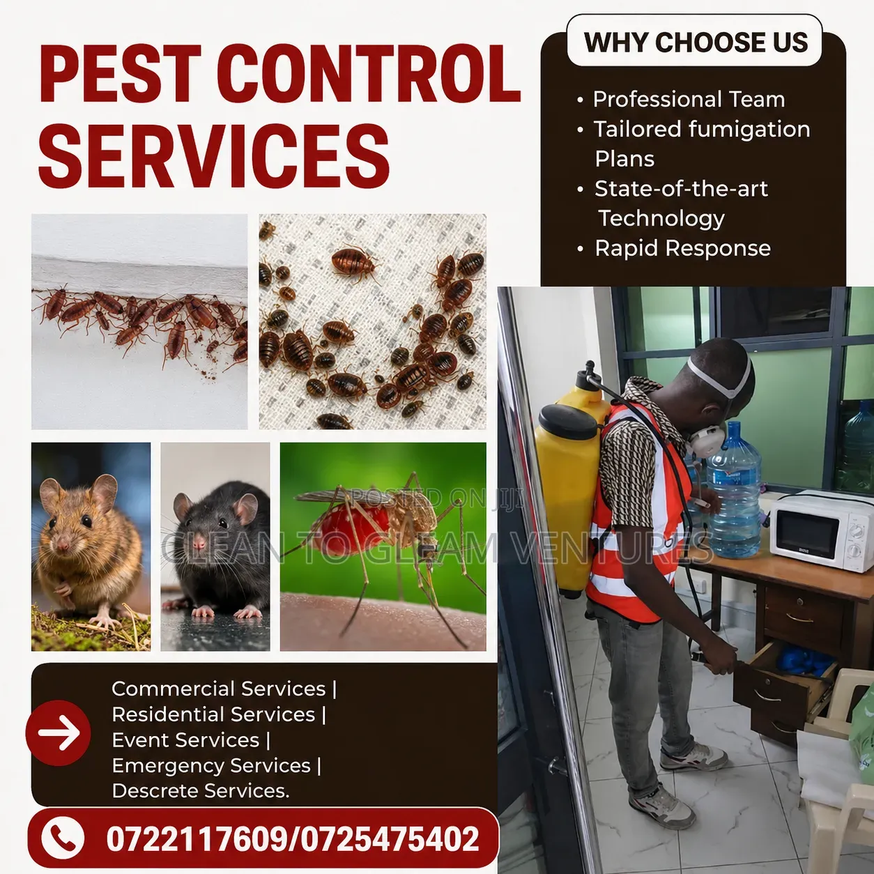 Integrated Pest Management/Professional Cleaning/Property Hygiene Sols