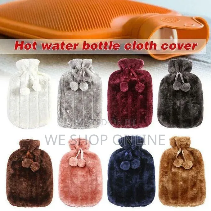 Hot Water Bottles With Faux Fleece Cover.