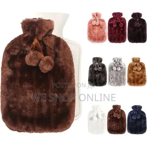 Hot Water Bottles With Faux Fleece Cover.