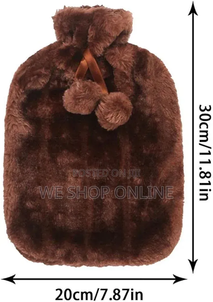 Hot Water Bottles With Faux Fleece Cover.