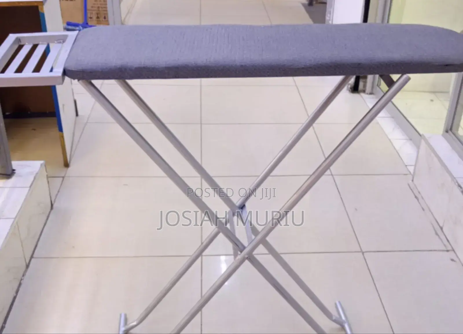 Grey Metallic Iron Board With Heat Resistant Cover