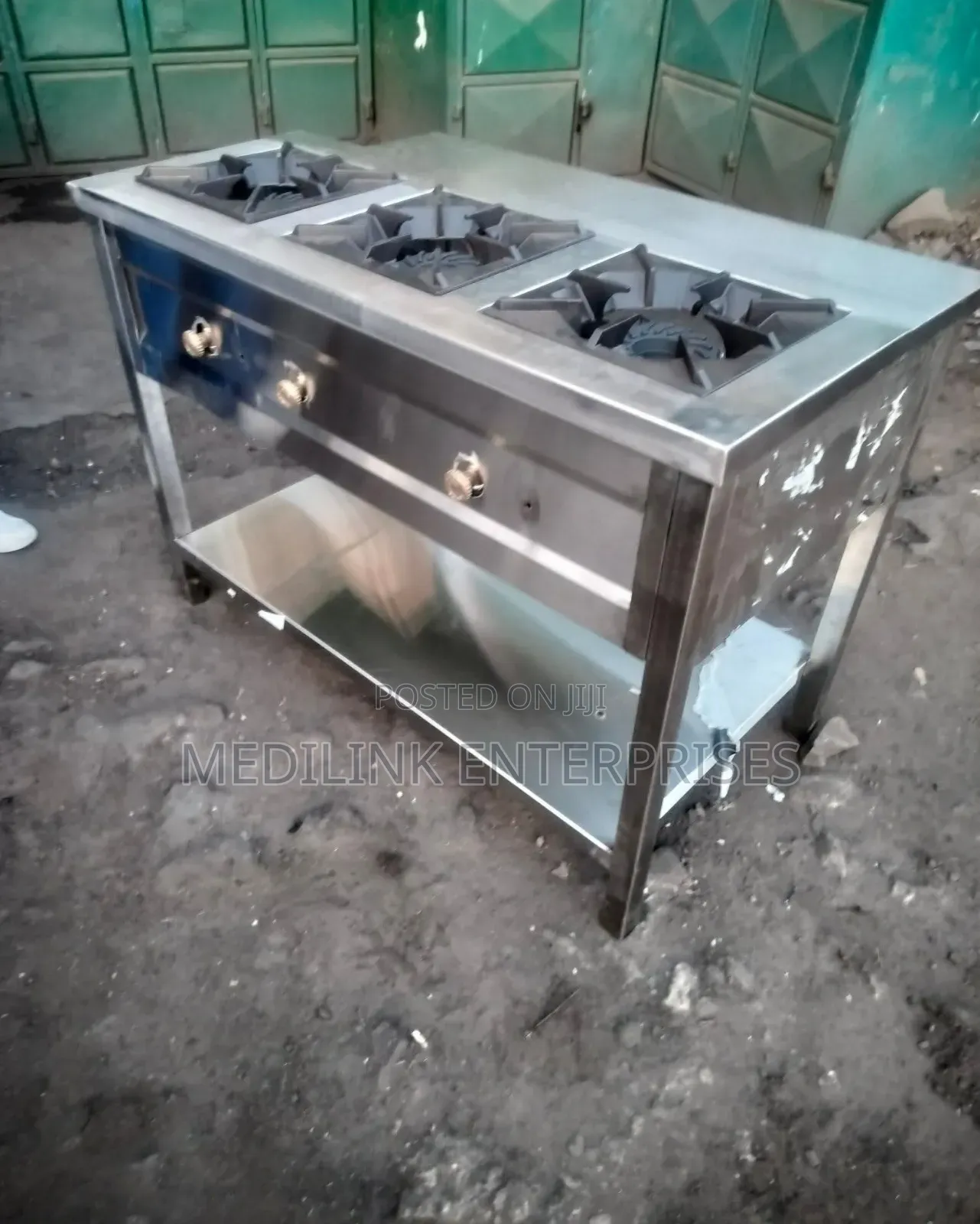 Cast Grill 3-Burrner Stainless Cooker Jiko