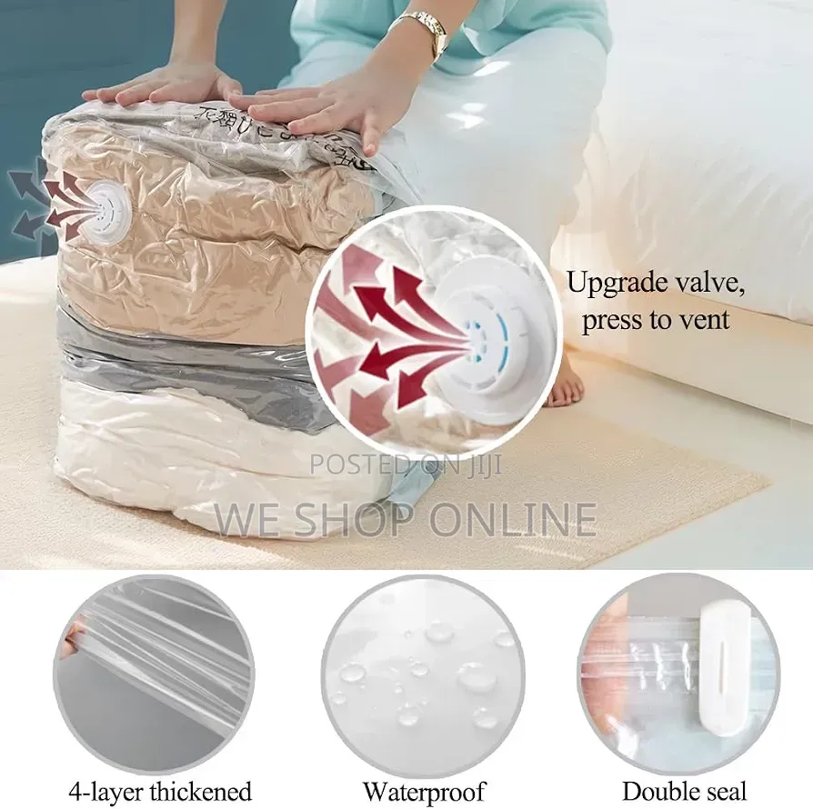 5pcs Set No Pump Needed Vacuum Storage Bags for Clothes Blankets