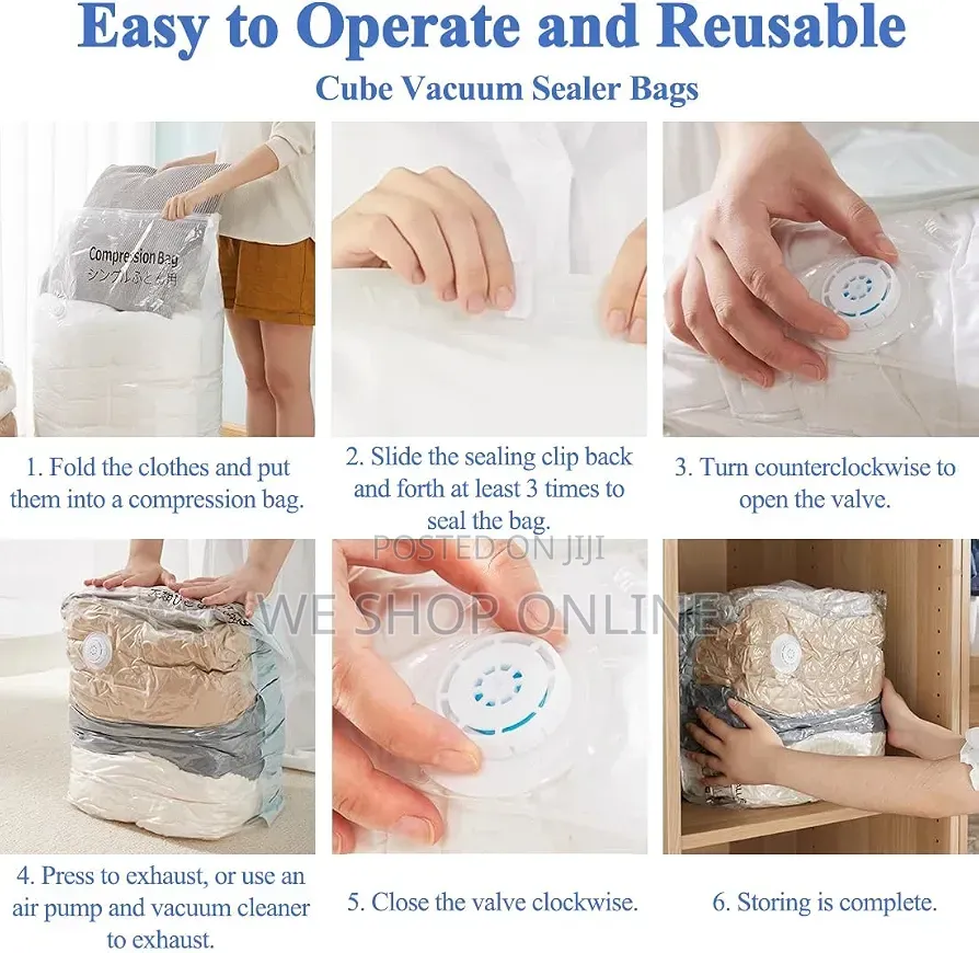 5pcs Set No Pump Needed Vacuum Storage Bags for Clothes Blankets