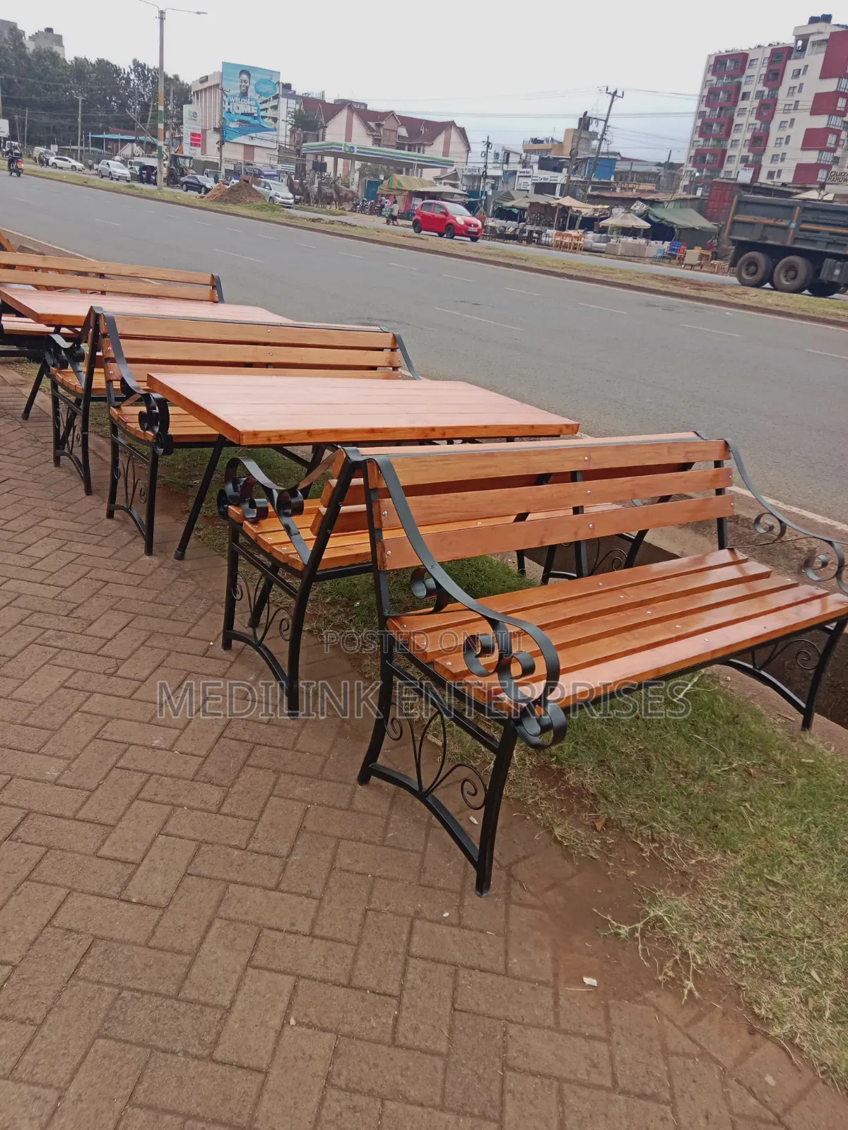 Weather Resistant Modern Cast Iron Legs Wooden Benches for Home