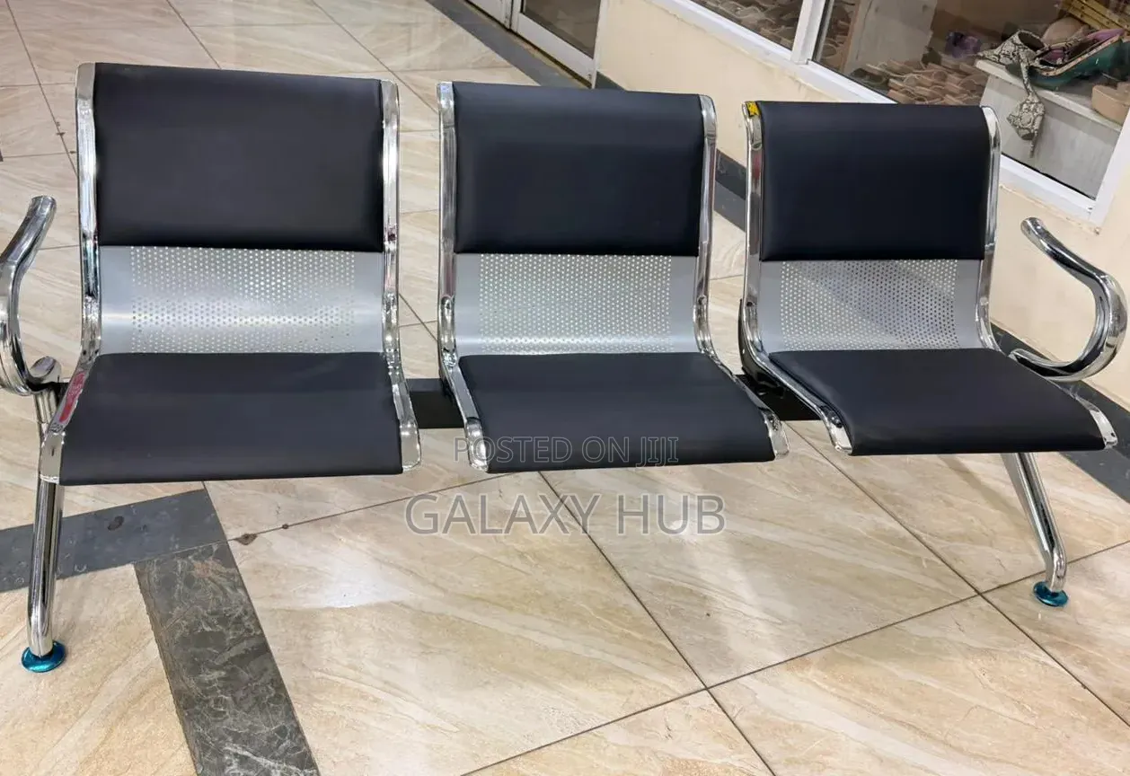 *3-Link Padded Metallic Office Waiting Bench