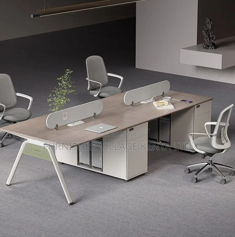 4-Way Collaborative Workstation Desk