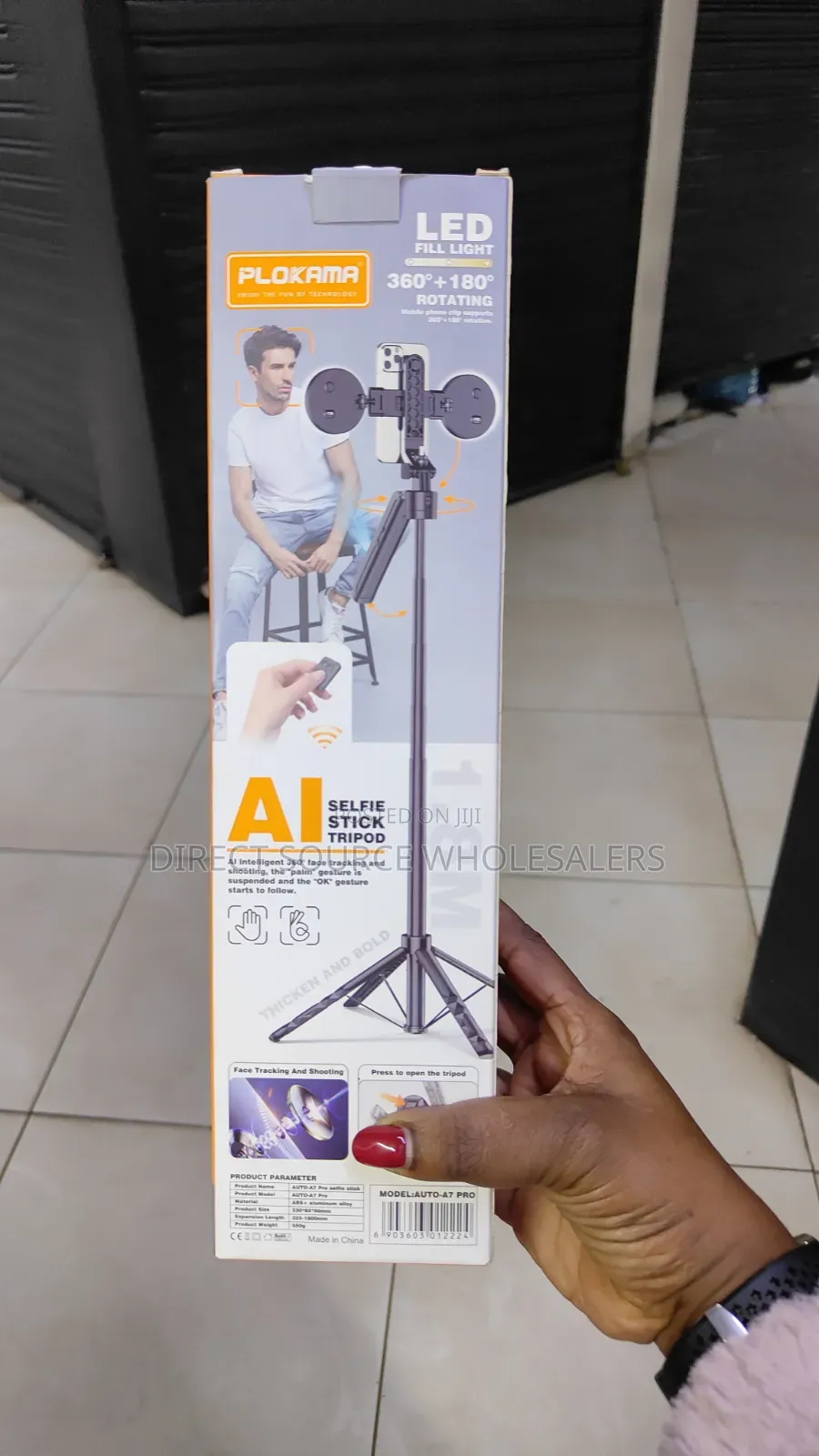 Plokama 3-in-1 Smart Ai Face Tracking Tripod Selfie Stick Stand-1.8m