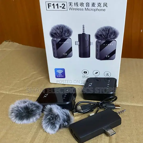 3-in-1 Plug Play Professional-F11-2 Wireless Lavalier Microphone