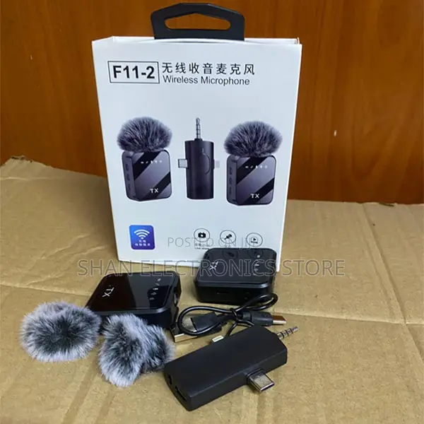Professional F11-2 3-in-1 Wireless Lavalier Mic With Noise Reduction
