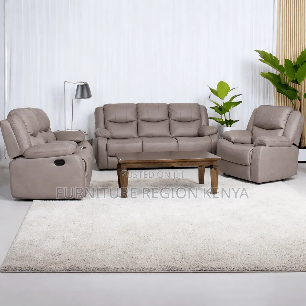 Six-Seater Imported Cream Recliner Sofas