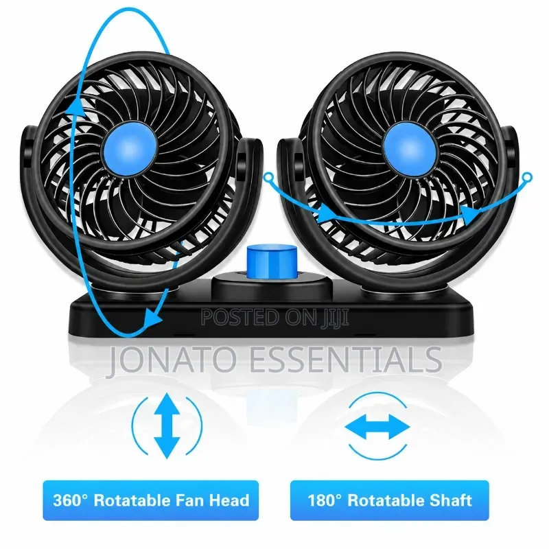Dual Head 360° Car Fan 12v/24v - Powerful Cooling Nairobi
