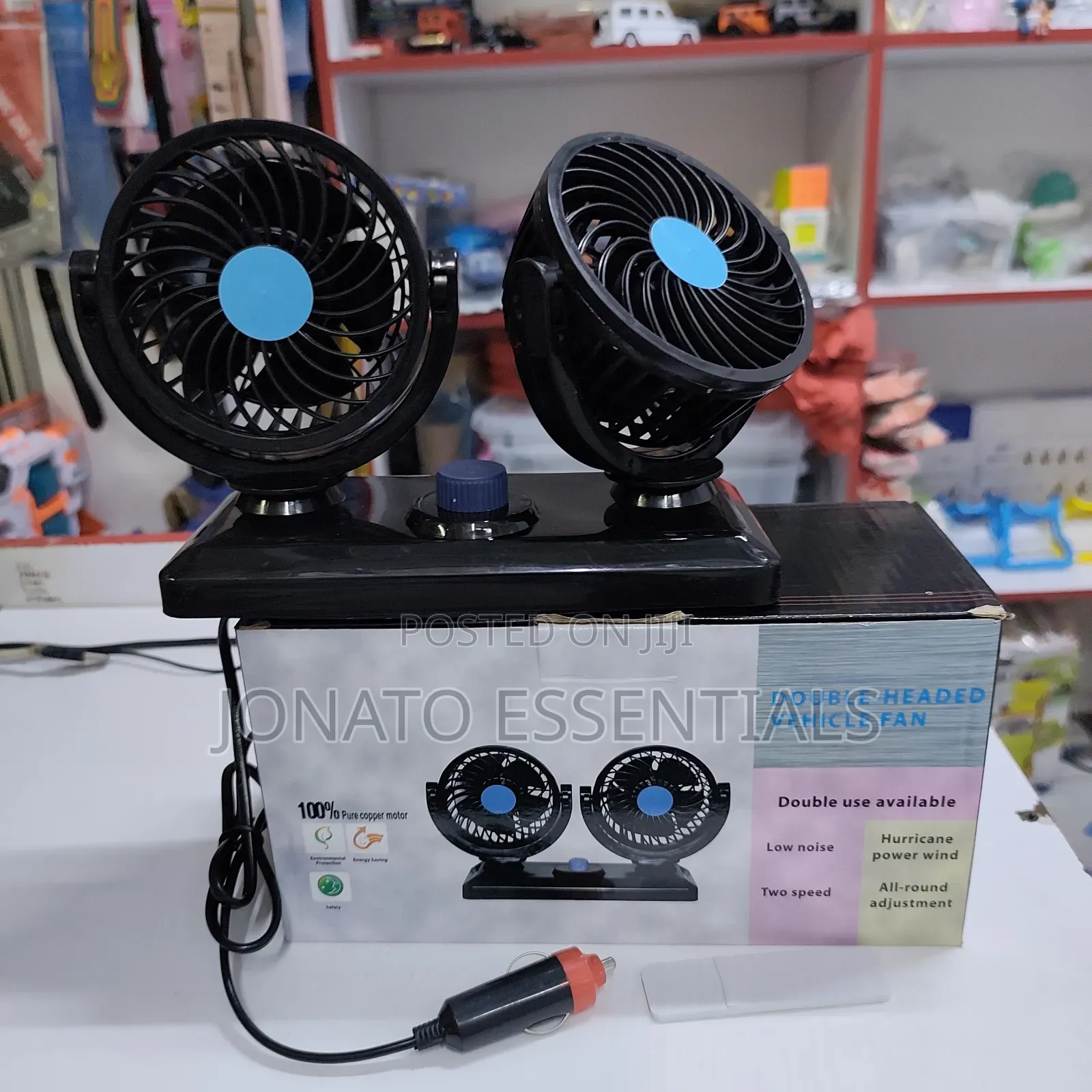 Dual Head 360° Car Fan 12v/24v - Powerful Cooling Nairobi