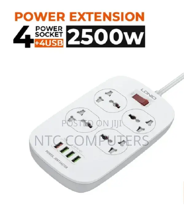Ldnio Smart 2500w Power Extension 4 Power Sockets -2m Cord (Sc4407)