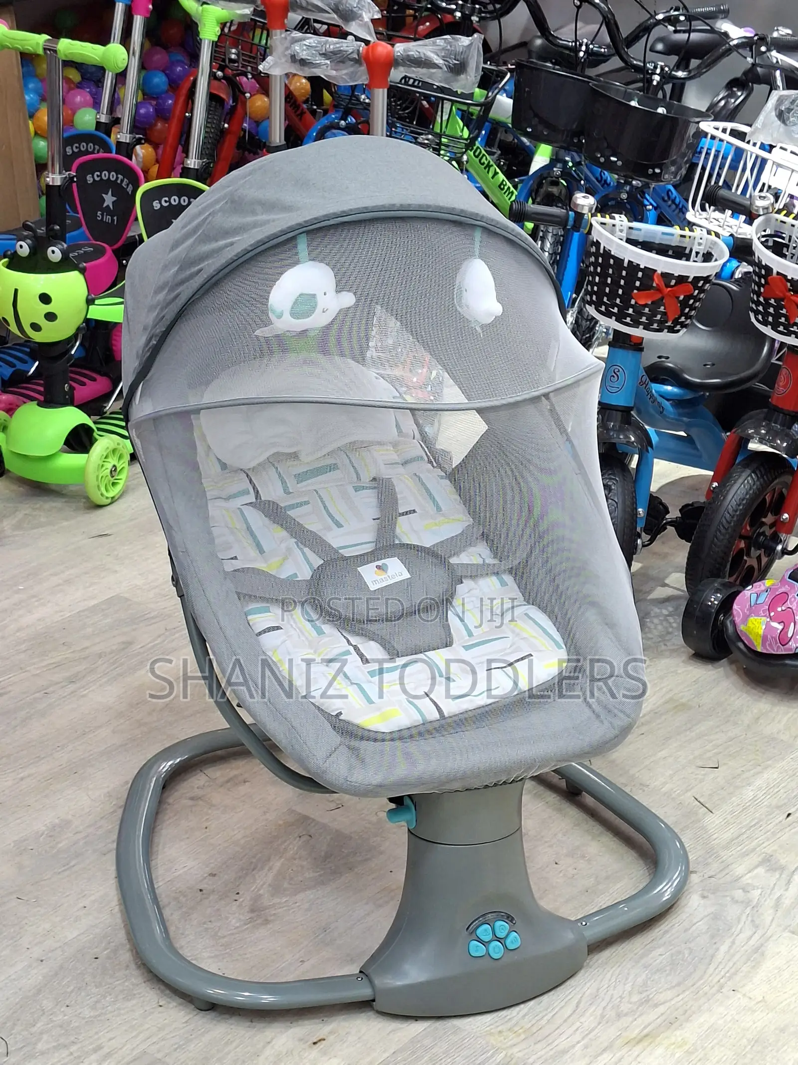 Baby Rocker Seat With Canopy Mosquito Net Infant Bouncer