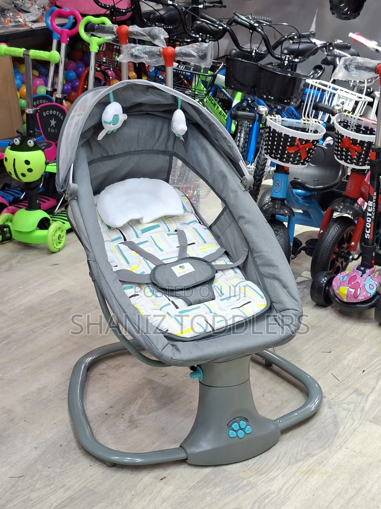 Infant Baby Rocker Chair With Canopy Mosquito Net Bouncer