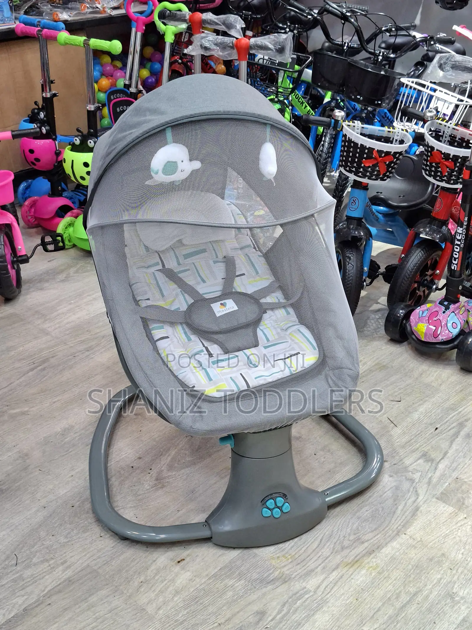 Infant Baby Rocker Chair With Canopy Mosquito Net Bouncer