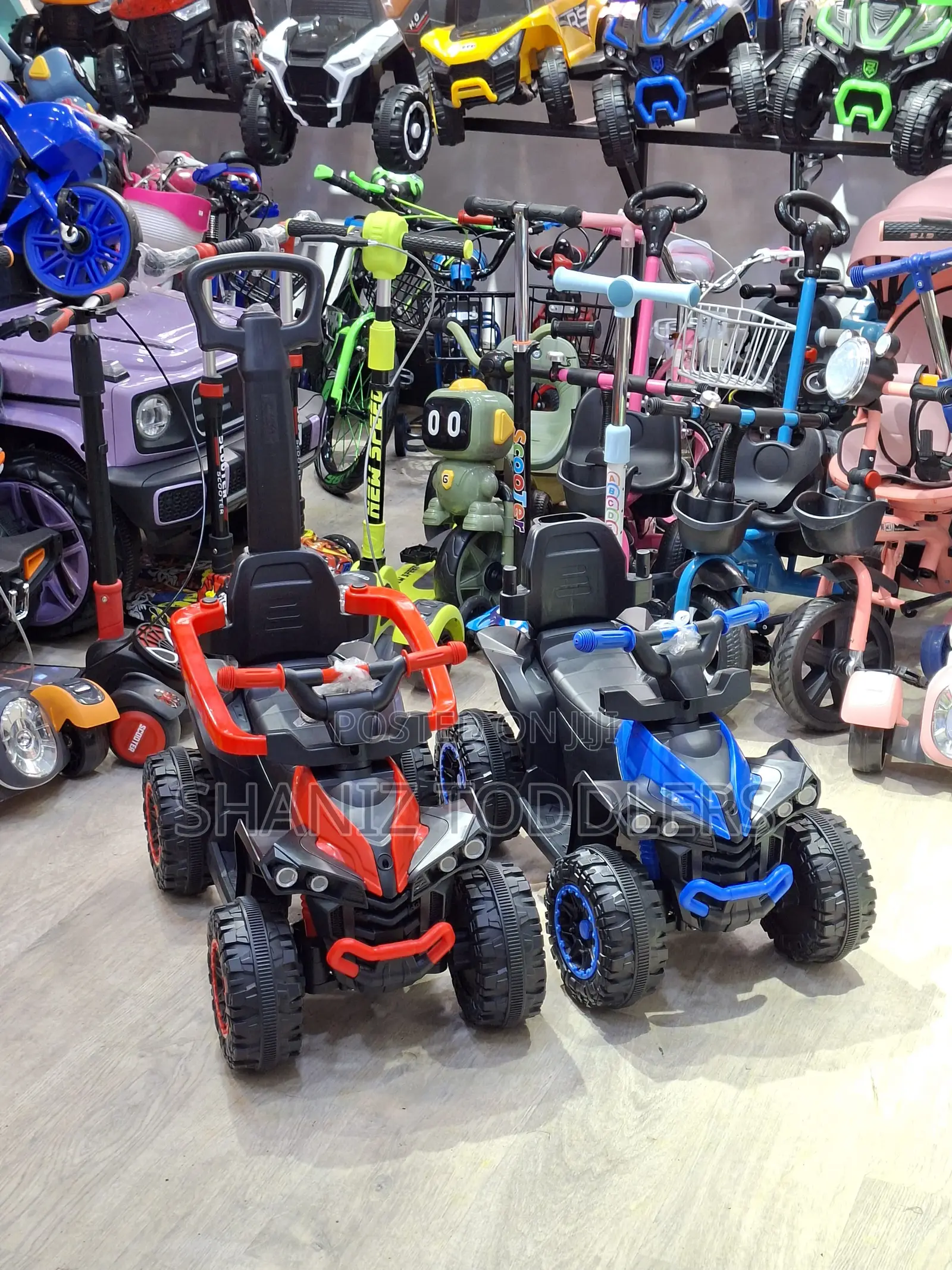 Kids 4 Wheel Electric Ride on Car With Push Handle