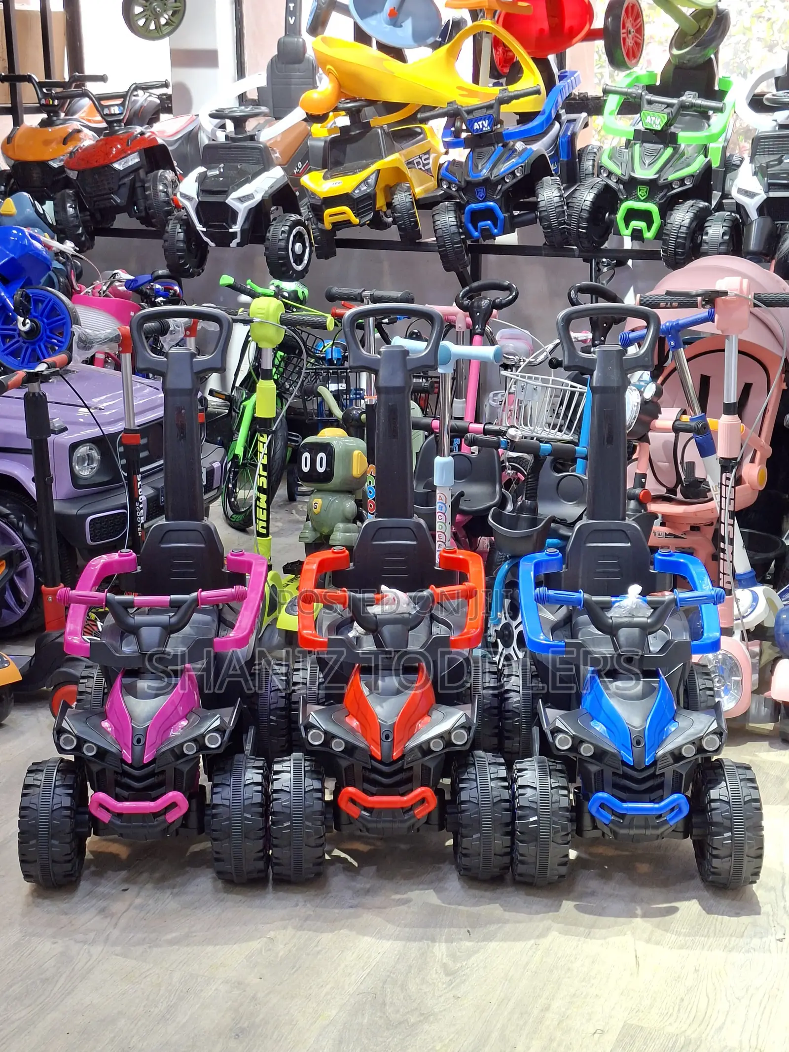 Kids Ride on Electric Car With Handle Toddler Push Car