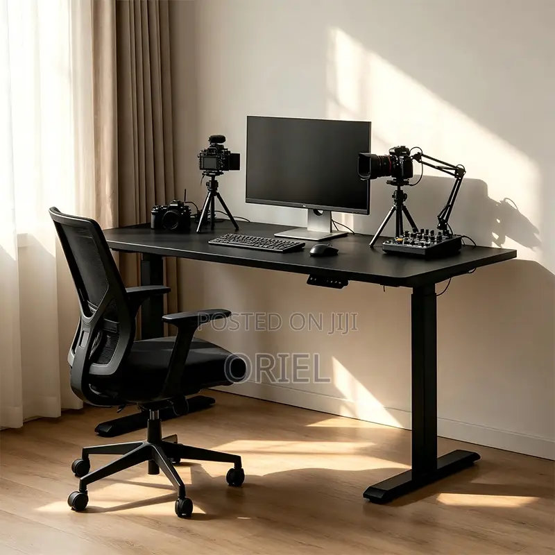 Office Desk : Black 1.2m Electric Adjustable Standing Desk