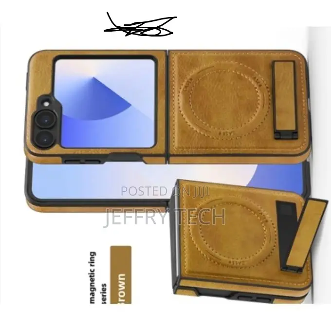 Samsung Zflip 7 Leather Magsafe Rugged Case