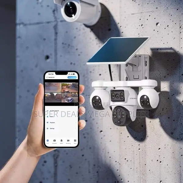 V380 Pro 20mp 4g PTZ Rotating Triple Lens Solar Camera Auto Tracking