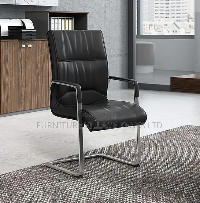 Ergonomic Modern Leather Sledbase Office Chair