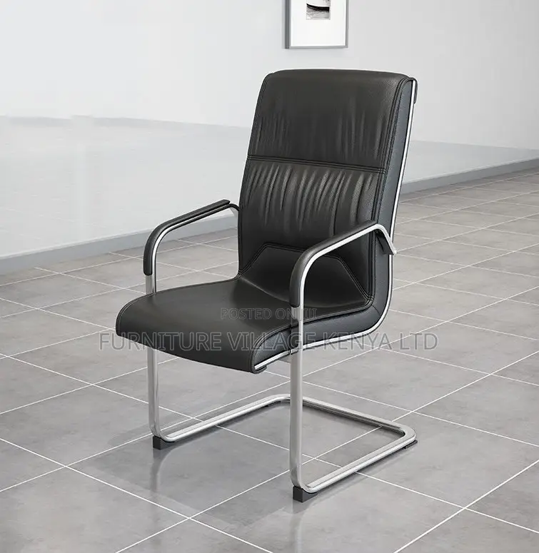 Ergonomic Modern Leather Sledbase Office Chair