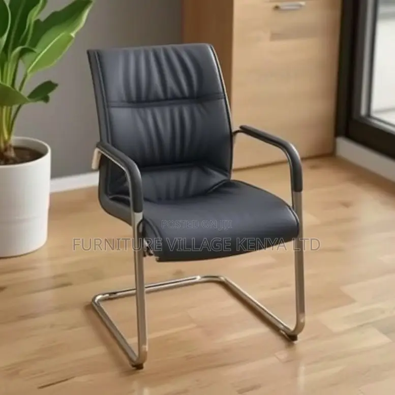 Ergonomic Modern Leather Sledbase Office Chair
