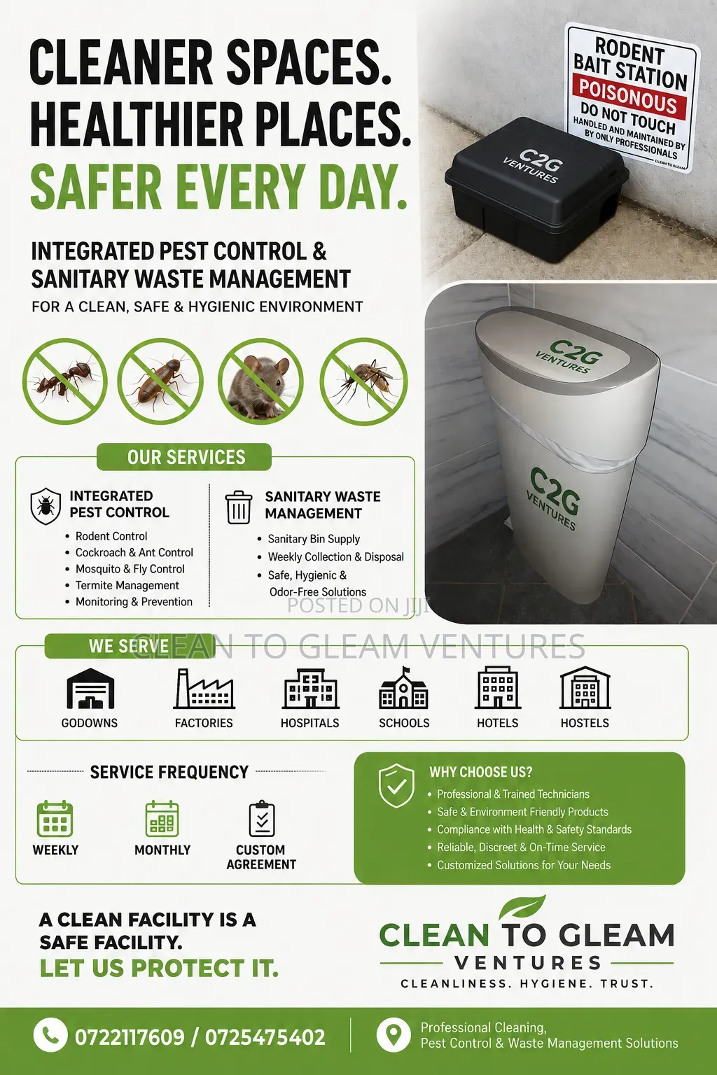 Integrated Pest Management/Professional Cleaning/Property Hygiene Sols