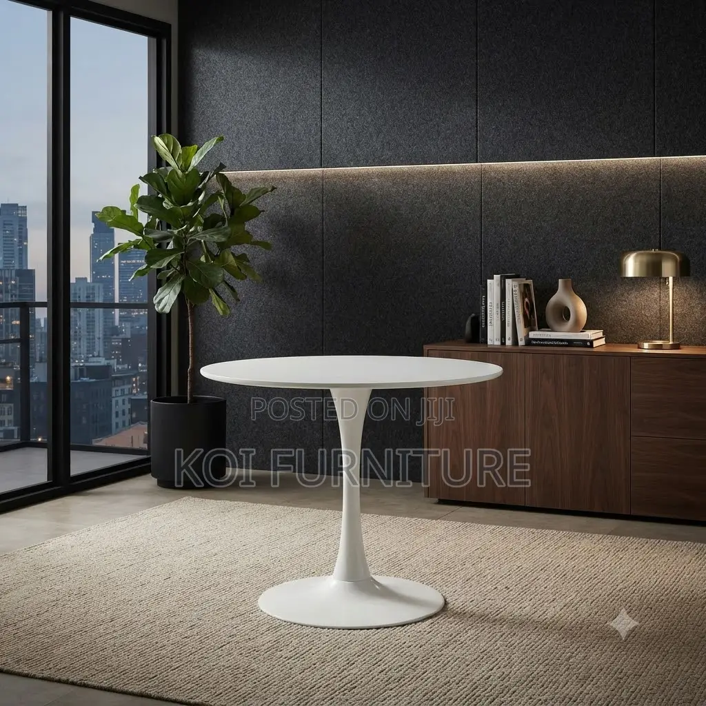 Coffee Table; Round Marble Smooth Coffee Table