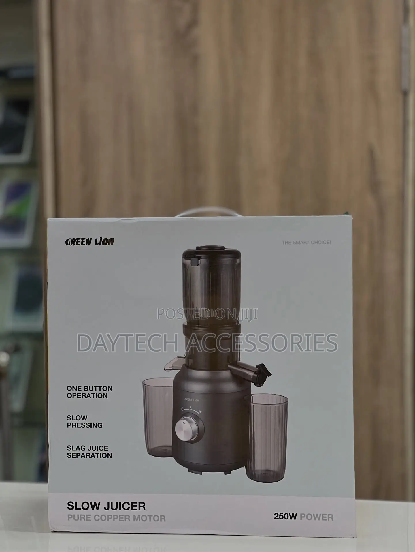 Green Lion Slow Juicer 250w Pure Copper Motor for Efficient Operation.